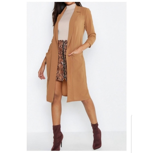 boohoo camel jacket